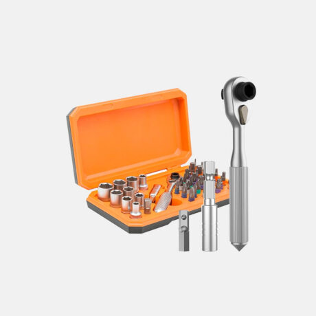 42-in-1 Screwdriver Set with Ratchet Wrench and S2 Magnetic Bits for DIY Household Repairs